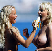 Anna Taverner & Michelle Marsh Topless Candids